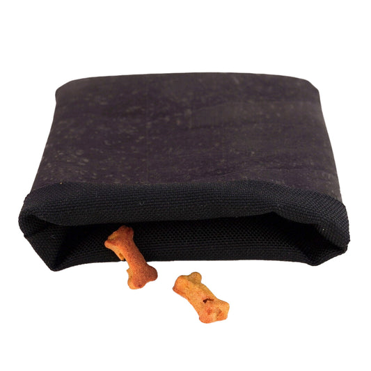 2 x Leckerli Einstecktasche aus Korkleder (vegan) schwarz